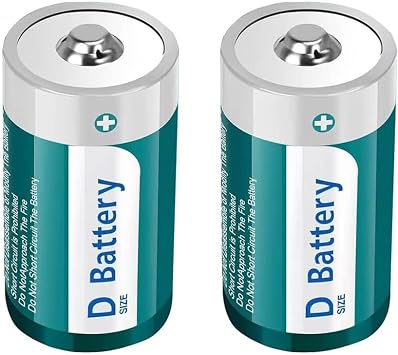 2 Pack Rechargeable Lithium D Cell Batteries with USB 4 in 1 Charging Cable,1.5V LR20 D Size Battery Replacement for Toys