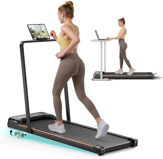 Abonow Walking Pad with Handle Bar - 2 in 1 Under Desk Treadmill