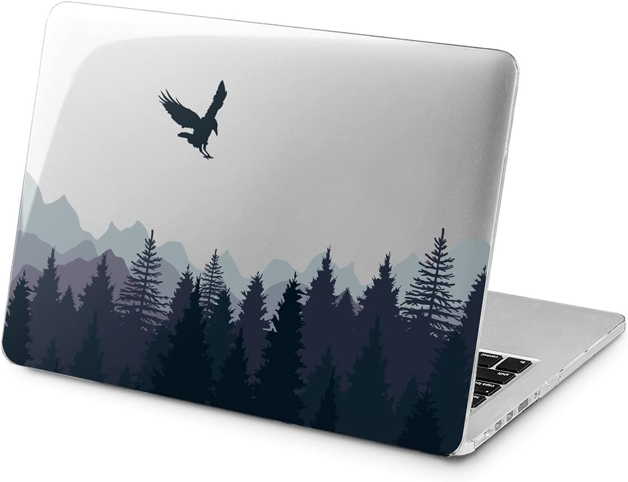 Hard Case Compatible for MacBook Pro 16 14 M3 M2 2023 M1 Pro 13 2022 Air 13 2021 Retina 2020 Mac 11 12 Forest Dark Haze Black New Cover Laptop Protective Graphic Design Highlands Raven Print