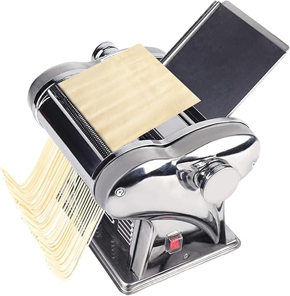 Commercial Dough Roller Sheeter Electric Noodle Pasta Maker Machine Stainless Automatic Dough Roller Sheeter Noodle Machine Noodle Skin Maker 110V