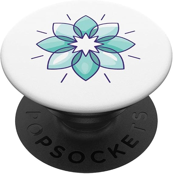 Turquoise Flower Phone Popper PopSockets PopGrip: Swappable Grip for Phones & Tablets