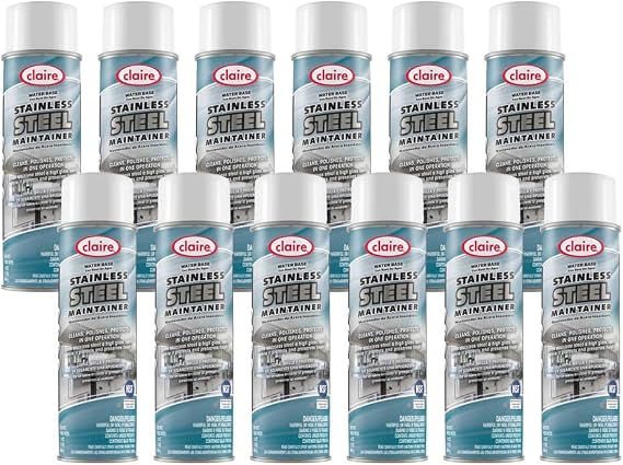Claire CL844-12pk Water Base Stainless Steel Maintainer, 16 Ounce Net Wt, 12 Pack