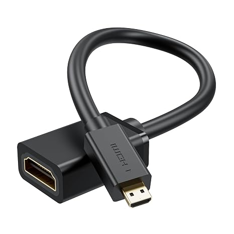 4K@60Hz Micro HDMI to HDMI Cable, Male to Female HDMI 2.0 Adapter