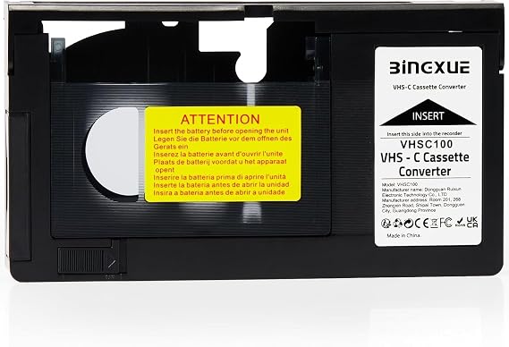 VHS-C Cassette Adapter, Compatible 12mm SVHS VHS-C to VHS, VHSC Ideal for VCR Player, Video Cassette Player and VHS to Digital Converting