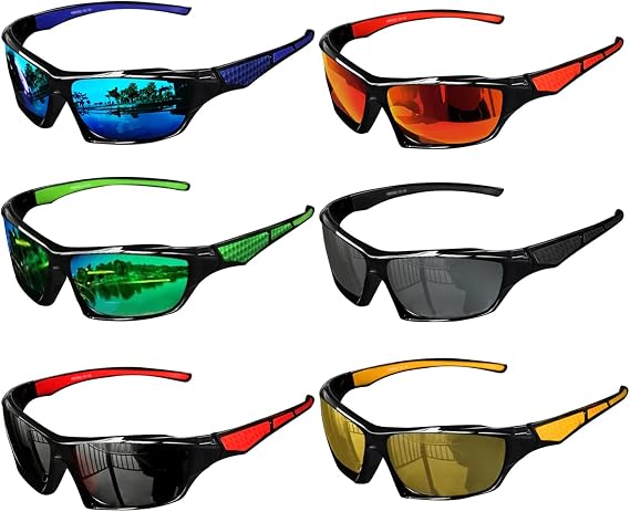 6 Pieces Men's Polarized Sunglasses UV Protection, Polarized Cycling Sunglasses For Men Wome, Comfortable Fashion Shades Outdoor Sports Eyewear