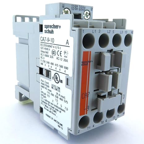 SPRECHER & SCHUH CA7-9-10-120 1 N/O, 110/120 VAC, 50/60 HZ, 9 AMP, CONTACTOR, Non REVERSING