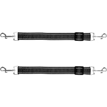 2Pack Dog Collar Clip,Adjustable Double Ended Connector for Collar to Harness,Dog Lead Backup Link for Walking,Training,Outdoor Use(Black)
