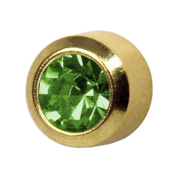 Studex August/Peridot Regular 4mm Gold Plated Bezel Setting Ear Piercing Stud Earrings Birthstone