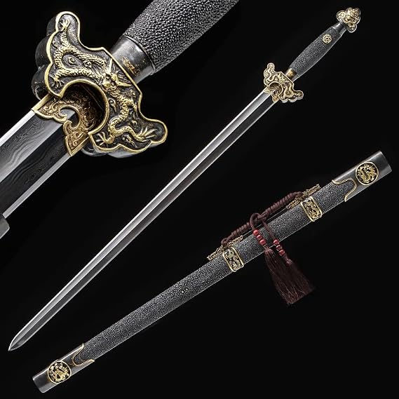 Zhmyyxgs High-Grade Gift Swords Chinese Traditional Swords Min Dynasty Swords Handmade Swords Real Saya Home Decor