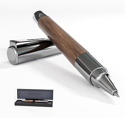 Monteverde USA Ritma Walnut Rollerball Pen - Sustainable Walnut Wood - Smooth Writing - Refillable Luxury Pen