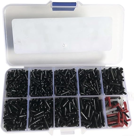Essential Badminton Racket Grommets Kit with Tubing Protectors and Repair Tools for Players (black)