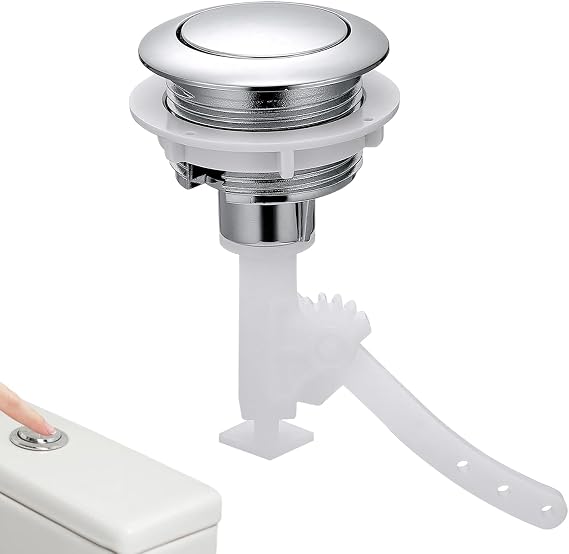 Toilet Flush Button Replacement, Single Flush Push Button for Toilet Flush Systems Compatible with 4.7 cm Models, Double Press Toilets Push Buttons Flush Replacement Kit for Bathroom Toilet Repair