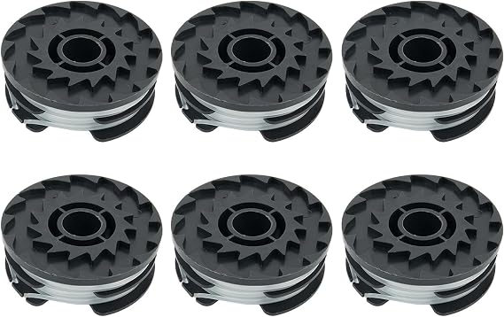 StarRing 3/6/9PCS Replacement Trimmer Spool & Line for Parkside Cordless Grass Trimmer for PRTA 20-Li A1, B2, C3, 1.6 mm Nylon Thread, 4 m LengthStrimmer Spool Grass Trimmer Spool (6PCS)