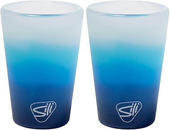 Silipint 1.5oz Silicone Shot Glasses Pack of 2 Unbreakable, BPA-Free, Non-Toxic, Dishwasher & Freezer Safe Cups Colored Shot Glasses for Cold Beverages, Cocktails, Travel, Party (Blizzard)