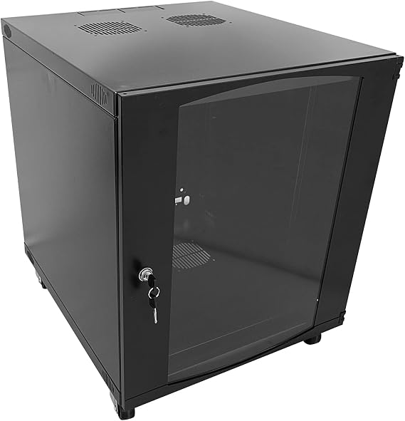 12U Wall Mount Network Server Cabinet Rack Enclosure Glass Door Lock(12U)