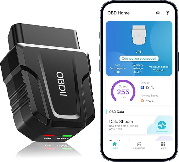 OBD2 Scanner Diagnostic Tool, Car Scanner for iOS & Android, Bluetooth 5.4 | Code Reader for Cars and Trucks, Scanner for Check Engine Codes, Live Data, Error Clearing and Performance Test Exclusive APP
