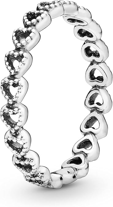Pandora Band of Hearts Openwork Heart Ring