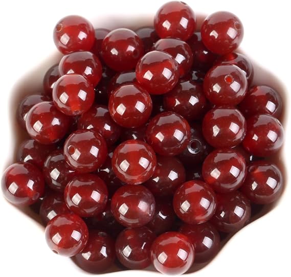 100pcs 6mm Natural Red Agate Gemstones Loose Spacer Round Stone Beads for Jewelry Making Necklaces Bracelets
