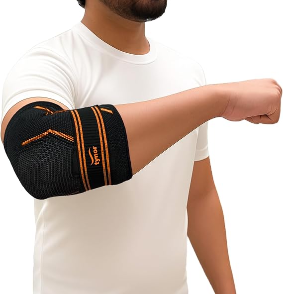 TYNOR Elbow Brace for Tendonitis,Tennis Elbow Compression Sleeve for Arthritis,Bursitis,Workouts,Weightlifting,Adjustable Tennis Elbow Brace for Men Women Elbow Support with Gel Pad,Black Small,1 Unit