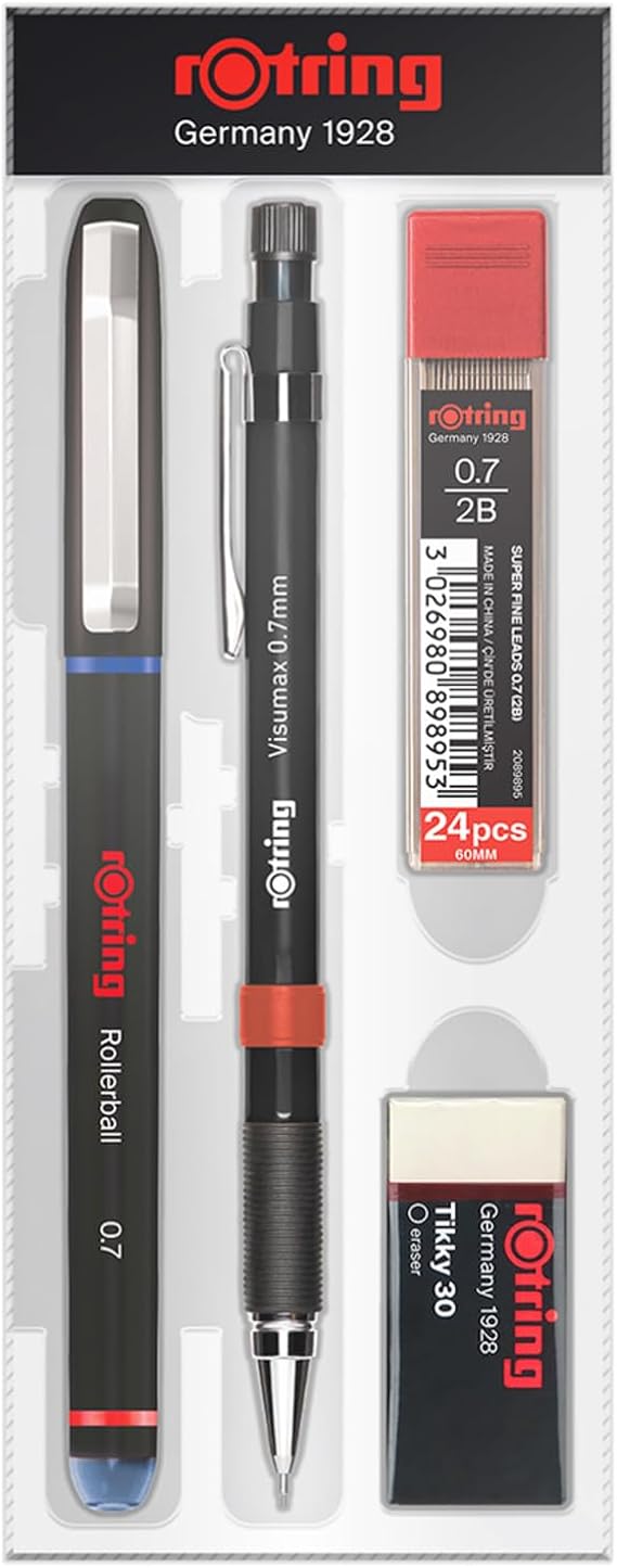 rotring Visumax + Roller Office Set- 0.7 mm, Red