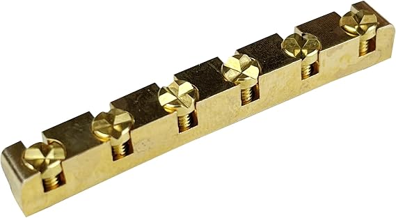 Kaynes 42mm Height Adjustable Brass Guitar Nut Replacement for Telecaster Tele Stratocaster Strat ST TL Style Electric or Acoustic Guitar (42mm for ST/TL Guitar)