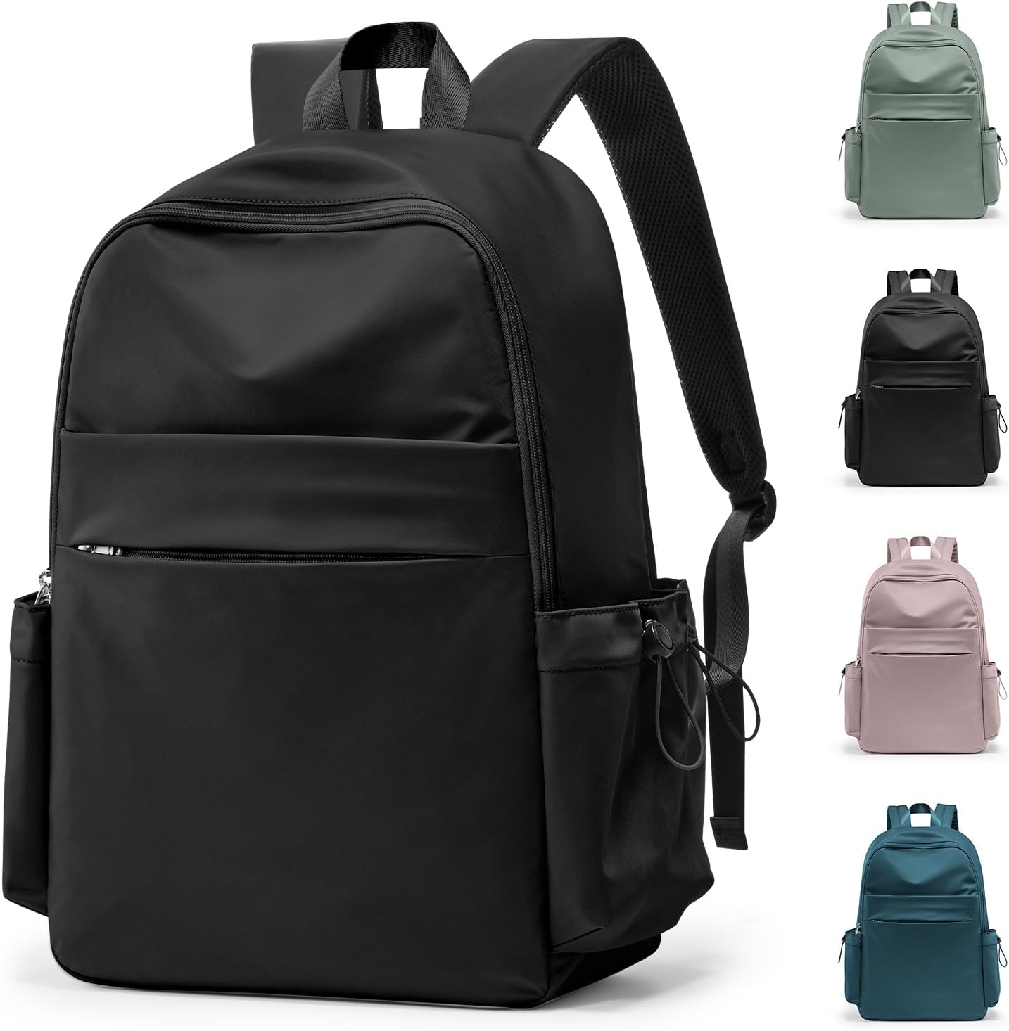 HYC00 School Backpack Women,Unisex Casual Daypack School Bags 14 Inch Laptop Backpack for Girls Boys Lightweight Travel Rucksack Water Resistant Bookbag for Teenage College Work Backpack,M1-Black
