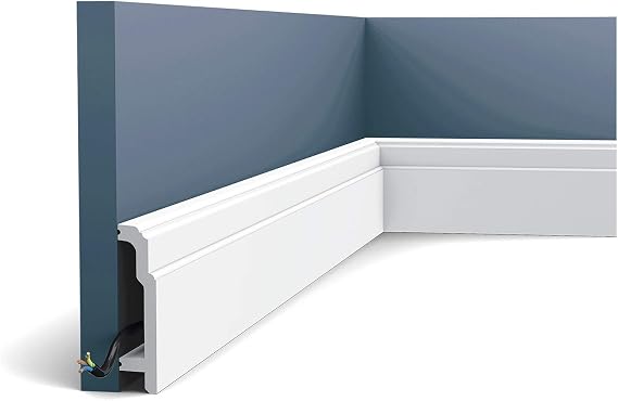 Orac Decor SX155 | High Impact Polystyrene Baseboard Moulding | Primed White | 4-1/4in H x 78in Long