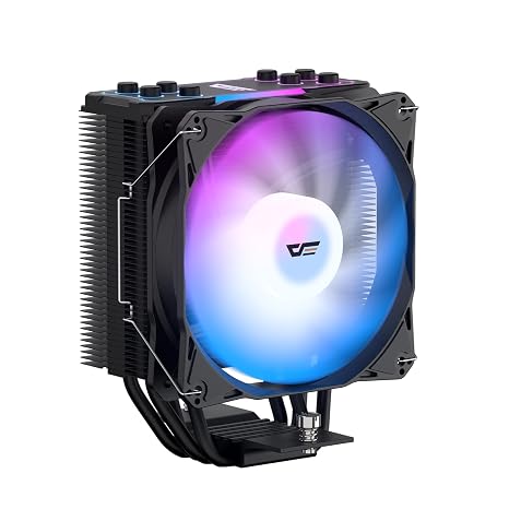 darkFlash Z4Pro Mist CPU Cooler, 120mm Single-Tower, TDP 200W, 46mm Heatpipes, ARGB PWM PC Fans, CPU Air Cooler Compatible with Intel LGA115x/12xx/17xx; AMD AM4/AM5, 155mm in Height(Black)