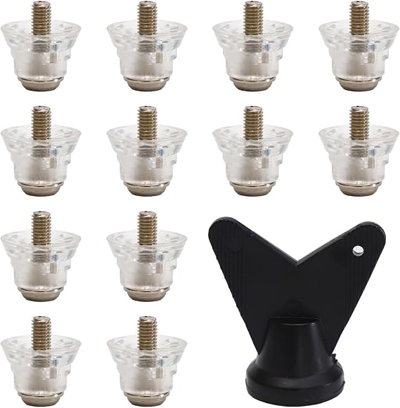 Football Boot Studs Replacement, Plastic Spikes For Rugby Soccer Cleats, Non-Slip 5mm Thread Studs With Wrench, 12 Pack(16mm)