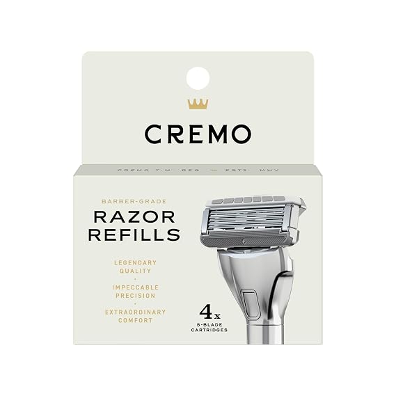 Cremo 5 Blade Razors for Men Refills, 4 ct