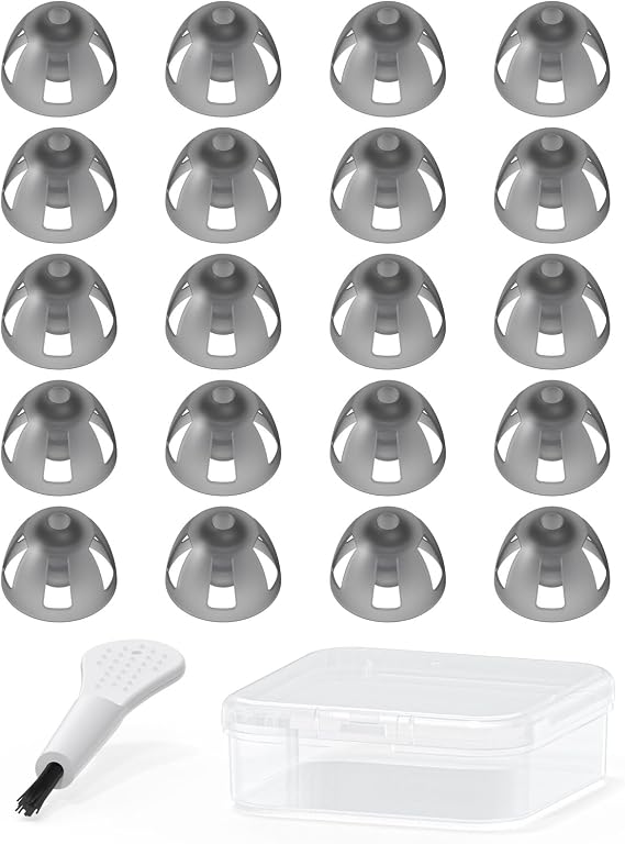 Resound Compatible Hearing Aid Domes Open Smokey Ear Tips Replacement 8mm (Medium 20pcs Pack)