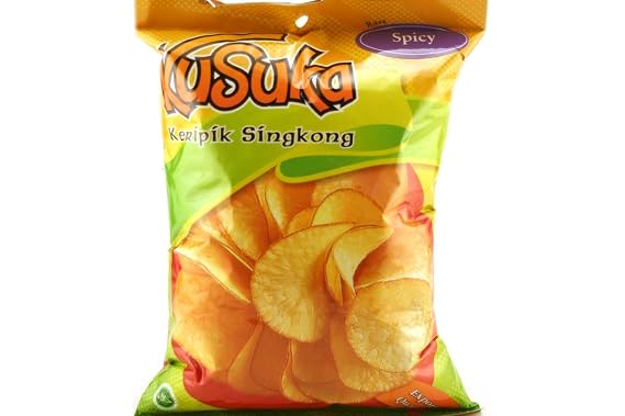 Cassava Chips (Spicy Flavor) - Kripik Singkong (Pedas) - 7oz (Pack of 1)