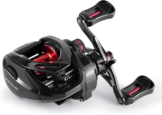 PL Baitcasting Fishing Reel Lightweight Graphite Aluminum Spool Metal Handle Fishing Reel17.6Lbs Max Drag Magnetic Braking System 7.0:1 High-Speed Gear Ratio Saltwater Freshwater Baitcaster Reels