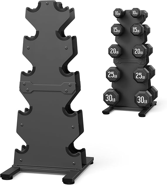 Dumbbell Rack Stand Only, 7-Tier | 5-Tier | 3-Tier Weight Rack for Dumbbells, Wide-Slot No-Interference Design, Solid Steel Construction Weight Holder for Home Gym, Dumbbell Storage Rack (Rack Only)