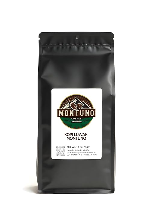 Montuno Kopi Luwak Arabica Coffee, Premium Gourmet, 1 Lb (Espresso)