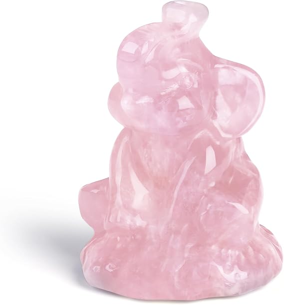 ZHIYUXI 2.2" Pink Crystal Elephant Figurine, Crystal Elephant Statue Decor
