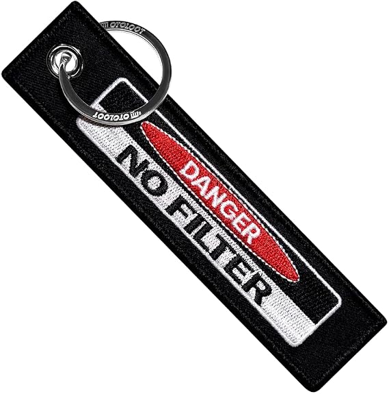 MotoLoot Keychain for Motorcycles, Scooters, Cars and Gifts (Danger No Filter)