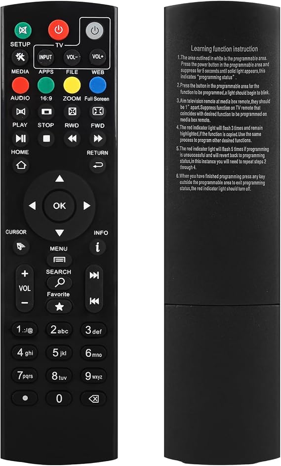 Universal Replacement Remote Control Compatible with Superbox S1, S2, S3, S4, S5, S6, Octastream Q1, Elite II, MAX IV, Elite Max and MagaBox