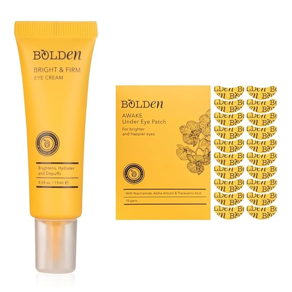 BOLDEN Advanced Eye Care Bundle: Bright and Firm Eye Cream + Awake Under Eye Patch