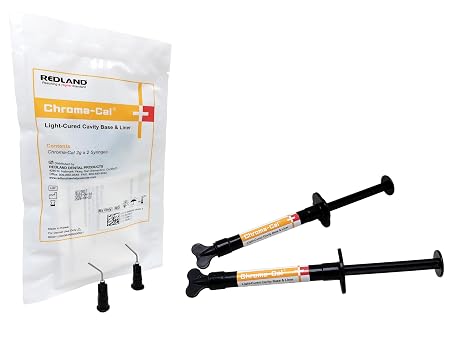 REDLAND Chroma-Cal Light-Cure Cavity Liner [Calcium hydroxyapatite] 2x2gm + Tips