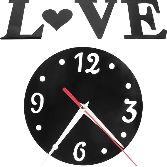 Creative Wall Clock Heart Sticker Mirror Effect DIY Frameless 3D Home Decor Bedroom Living Room Stylish Atmosphere For Living Room Bedroom