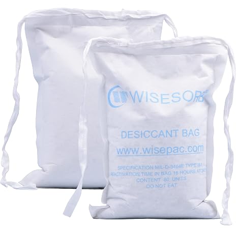 Wisesorb 1 Pack 80 Unit Clay Sewn Cloth Desiccant Provides Moisture and Corrosion Protection by Dry-Packs -MIL-D-3464E Type 80 Units String Sewn Clay Desiccant Bag