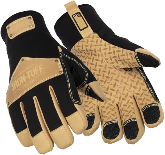 RefrigiWear Iron-Tuff Insulated Leather Work Gloves with Silicone Grip