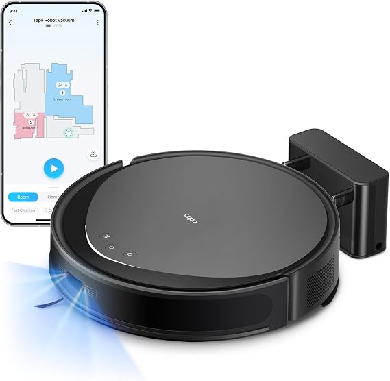 Tapo Ultra-Slim LiDAR Smart Navigation Robot Vacuum and Mop, RV20 Max | 5300Pa Max, 97%+ Dust Pickup, Customizable Cleaning, Self-Charging, Works w/Alexa & Google Home
