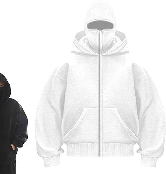 Balaclava Zip Hoodie Men Hoodie Balaclava Men Half Zip Pullover Men Hoodie Spring Hoodie for Men Windproof Streetwear