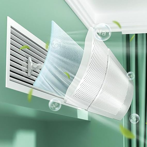 Air Conditioner Deflector, Retractable Air Conditioner Air Deflector, Adjustable AC Vent Deflector, Anti-Wind Baffles, Anti Direct Blowing Windshield Wind Guide(Cotton filter-S)