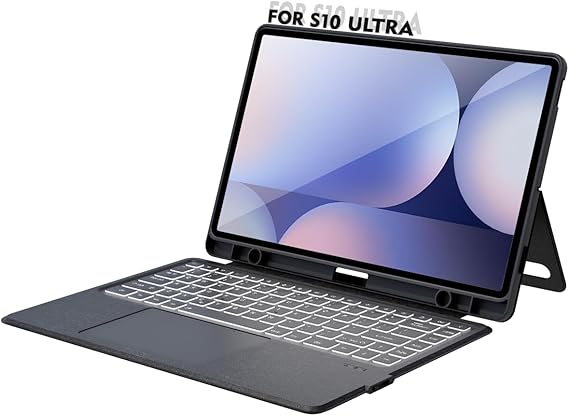 Keyboard Case for Samsung Galaxy Tab S10 Ultra 14.6 inch 2024 / S9 Ultra, Bluetooth Keypad with Any-Angle Kickstand & Lighting Key & Trackpad, Keyboard Cover for Tab S9/S10 Ultra 14.6"