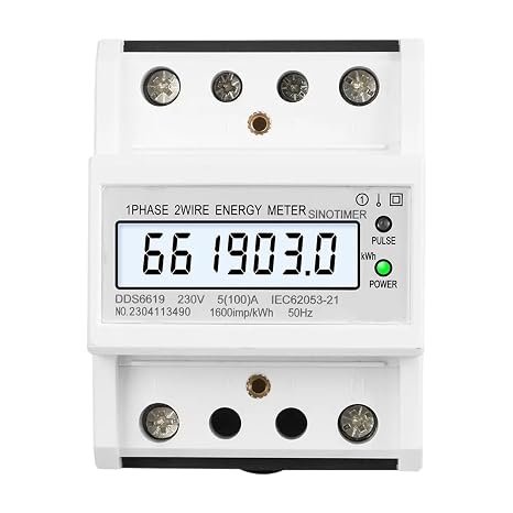Single Phase Electronic Energy Meter AC 220V 100A 50HZ kWh Counter Consumption Din Rail Analog Electricity Gague Wattmeter