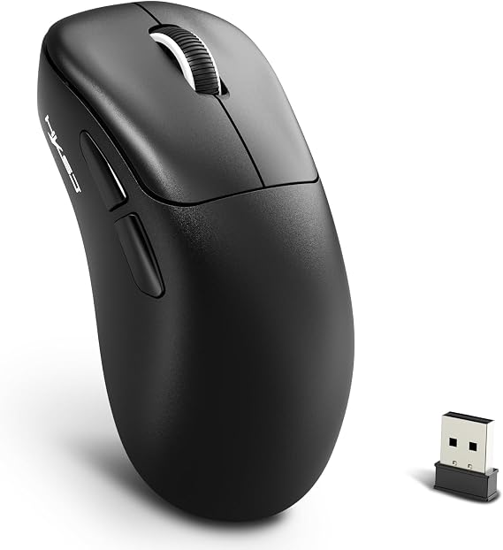 ZIYOU LANG HXSJ T700 Wireless Gaming Mouse,Adjustable 10K DPI 1K Optical Sensor,2.4G/BT/USB-C Rechargeable 6 Programmed Buttons,56g Lightweight Right-Handed Ergonomic Computer Mice for PC/Mac-Black