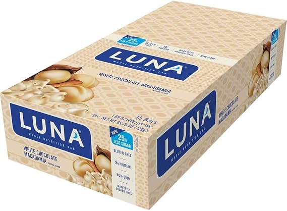 Luna Bar Wht Choc Mcdma C Size 15ct Luna Bar White Choc Macadamia 1.69z